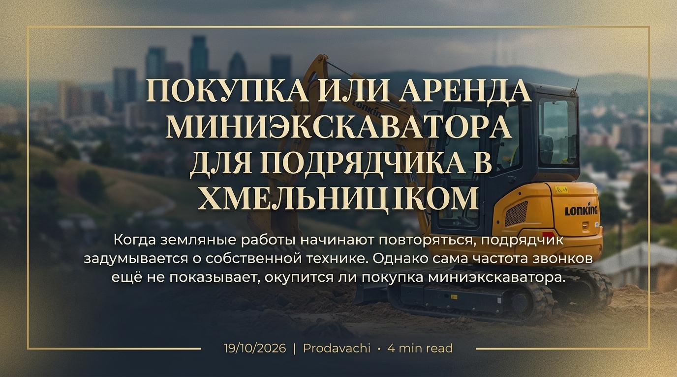 Покупка или аренда миниэкскаватора для подрядчика в Хмельницком