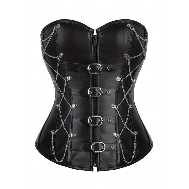 Стиймпънк PU корсет с верижка NW35895-bg