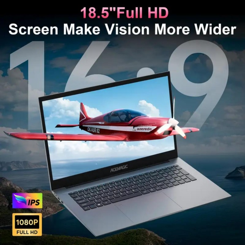 Acemagic Лаптоп 18.5 FHD 16GB DDR4 RAM 512GB SSD BY3060447-bg