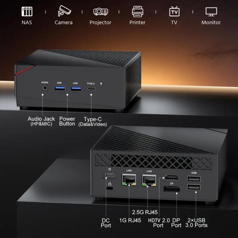 Acemagic Mini PC AMD Ryzen 7 5825U 16GB DDR4 512GB M.2 SSD PT6482681-bg