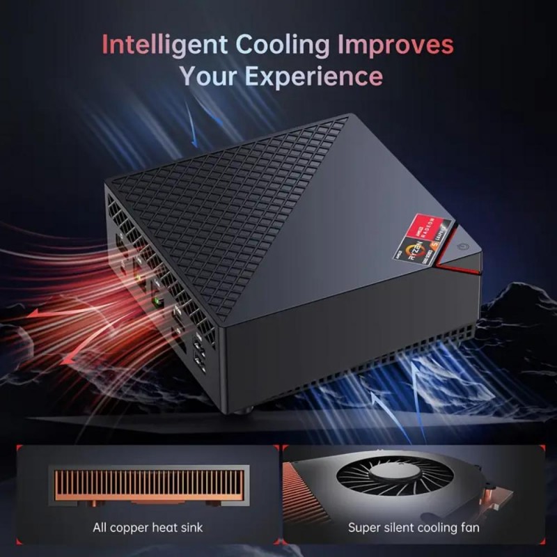 Acemagic Mini PC AMD Ryzen 7 5825U 16GB DDR4 512GB M.2 SSD PT6482681-bg