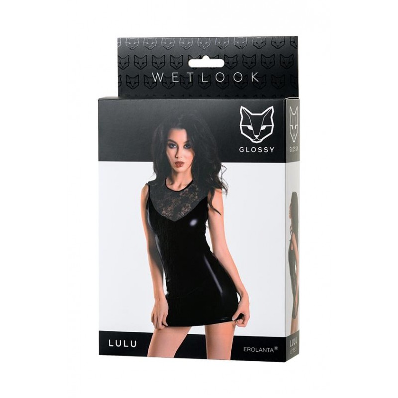 Glossy Lulu Wetlook Мини рокля 561100955023B-bg