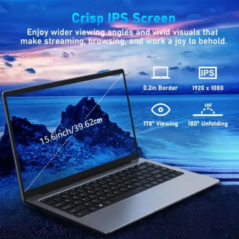 Kebe Лаптоп 15.6 FHD IPS LCD 16GB DDR4 1TB SSD KX1275450-bg