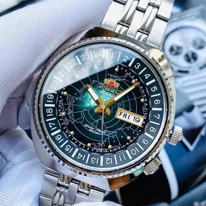 Orient World Map мъжки часовник Automatic RA-AA0E02E19B-bg