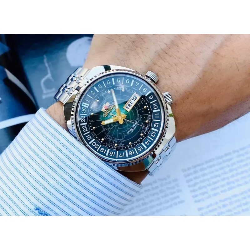 Orient World Map мъжки часовник Automatic RA-AA0E02E19B-bg