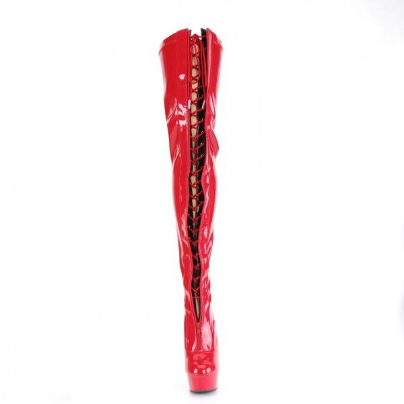 Pleaser DELIGHT-3027 чизми над коляното DEL3027/R-B/R-bg