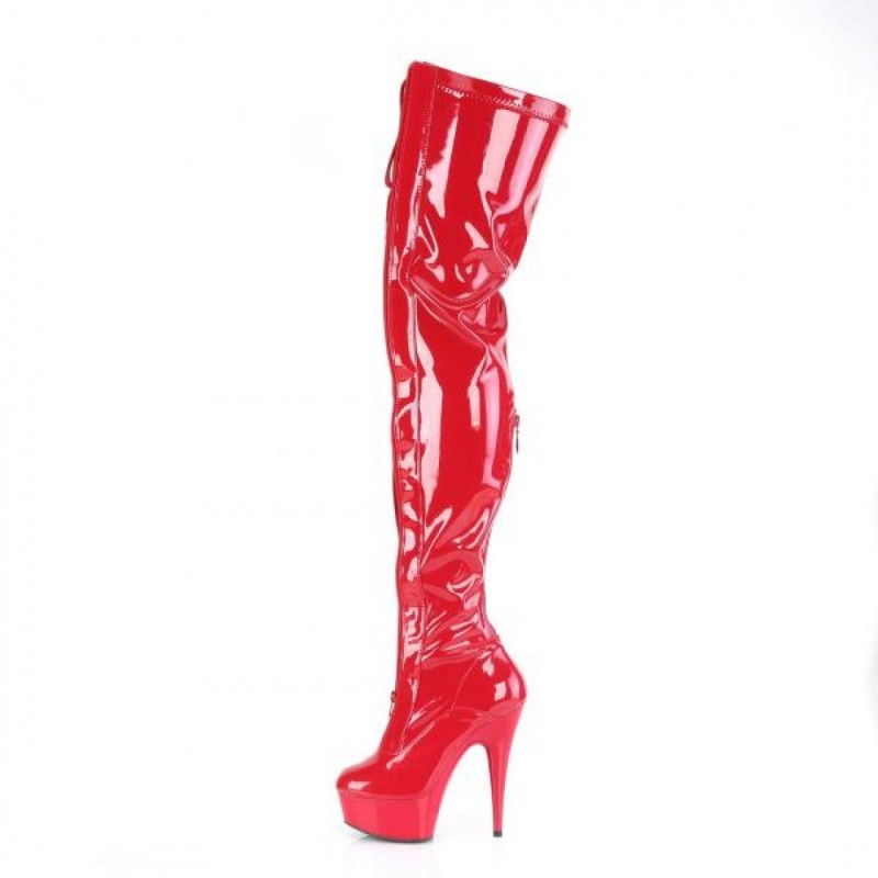 Pleaser DELIGHT-3027 чизми над коляното DEL3027/R-B/R-bg
