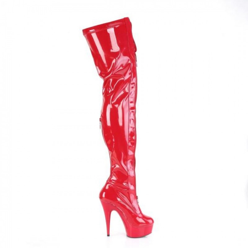 Pleaser DELIGHT-3027 чизми над коляното DEL3027/R-B/R-bg