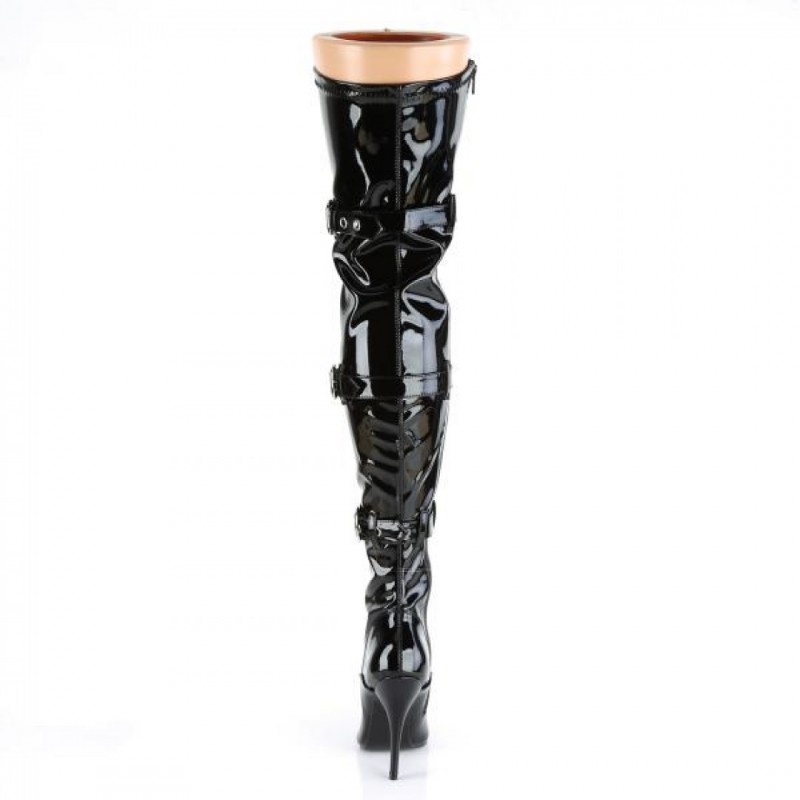 Pleaser чизми над коляното SEDUCE-3028 SED3028/B-bg