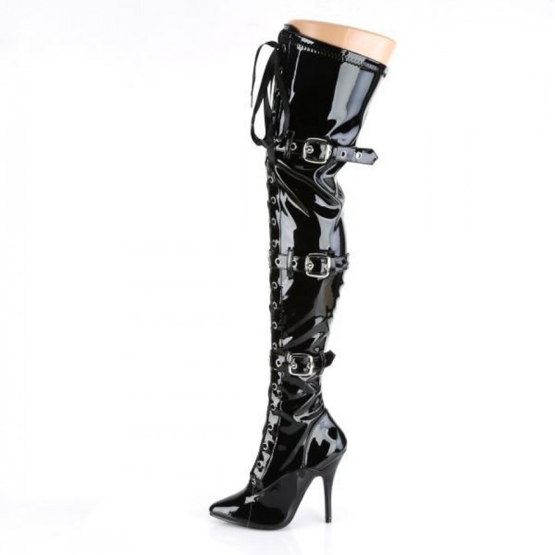 Pleaser чизми над коляното SEDUCE-3028 SED3028/B-bg