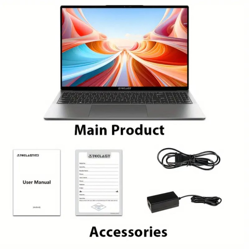 Teclast Лаптоп F16 Air 16 инча Full HD 1920x1200 16GB RAM 512GB SSD XJ1864163-bg
